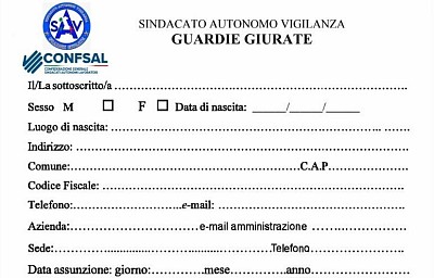 Anteprima Modulo Sav Guardie Giurate